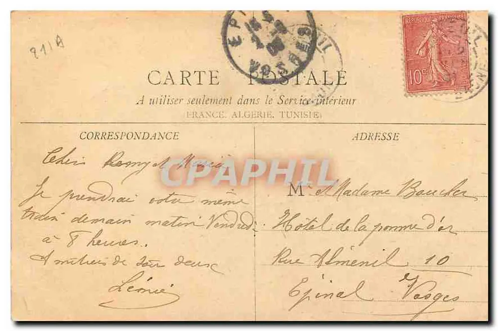 Beaune — Hôtel de la Mare, Sommet de la Tour — A. Gretin-Pellion édit. Beaune - Verso