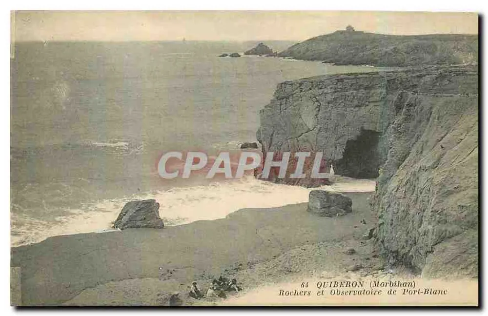 Quiberon (Morbihan) — Felsen und Observatorium von Port-Blanc — Arnaud & Nantes Imp.-Édit., Nantes - Vorderseite