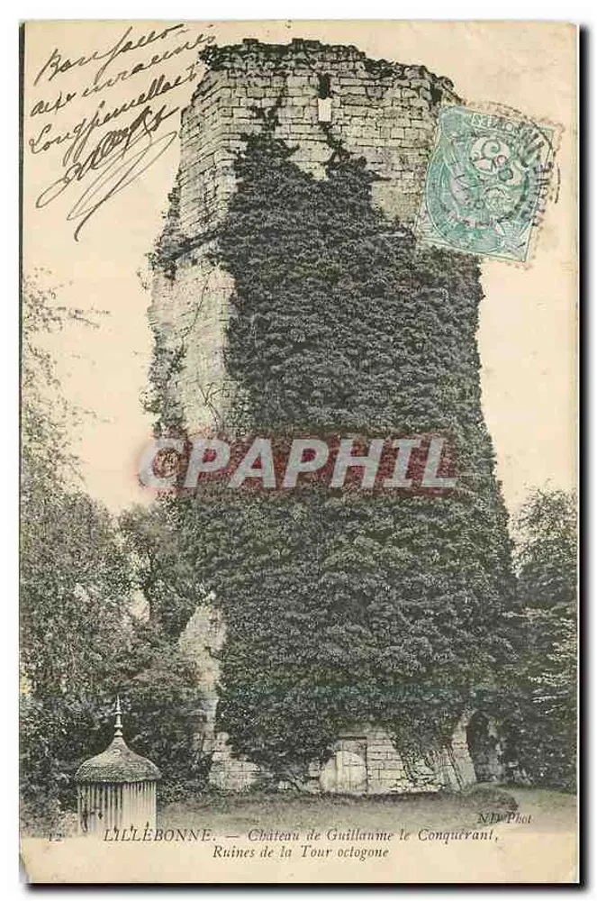 LILLÉBONNE — Schloss von Wilhelm dem Eroberer, Ruinen der Achteckigen Turm — ND Fotografie - Vorderseite