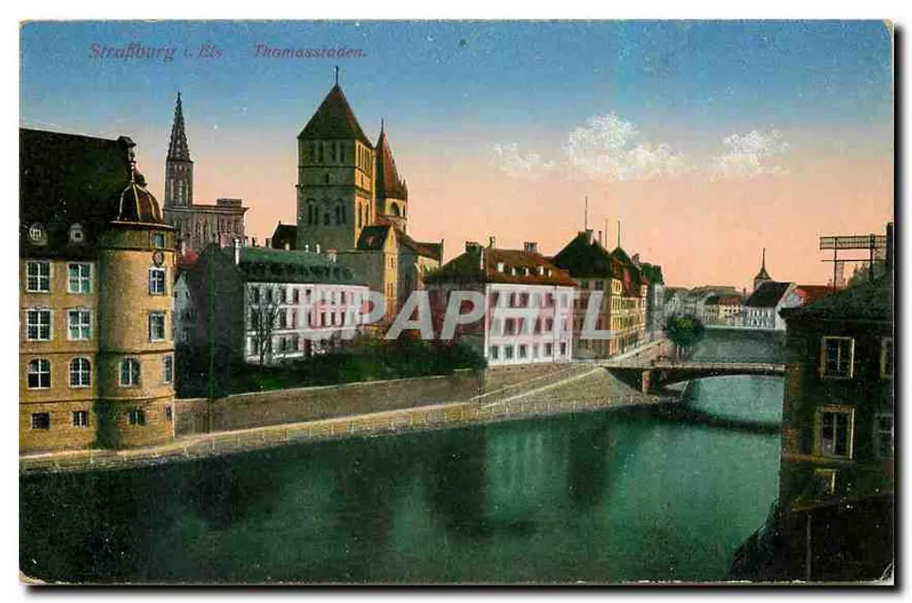 Estrasburgo. Vista do bairro da Thomassaden — editor: Emil Hartmann, Estrasburgo - Frente