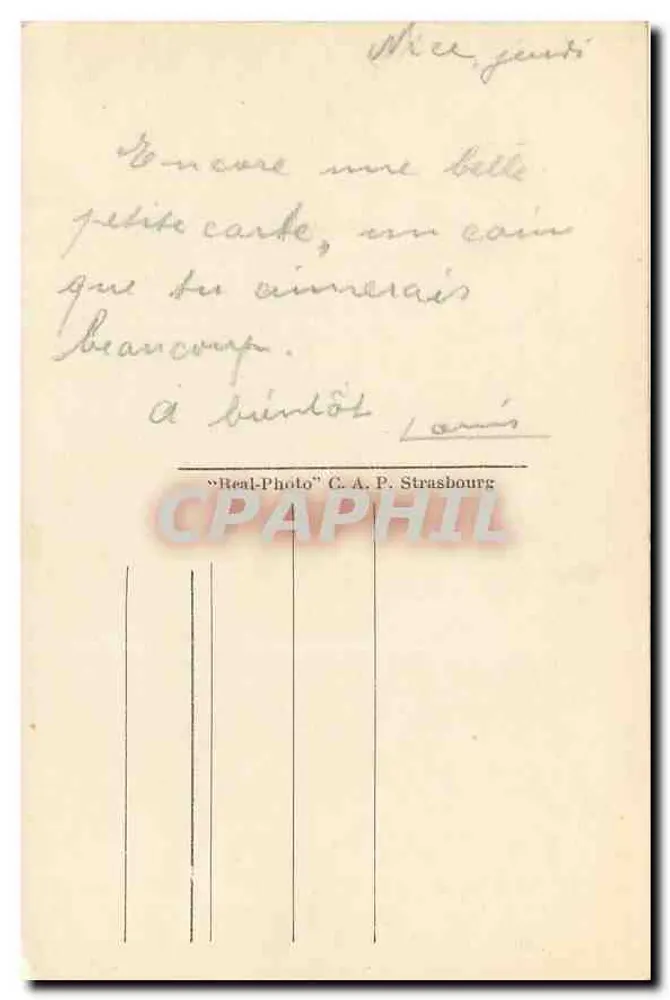 Die neuen Gärten des Klosters Cimiez — Nice — Verlag C.A.B. Nr. 387 - Rückseite