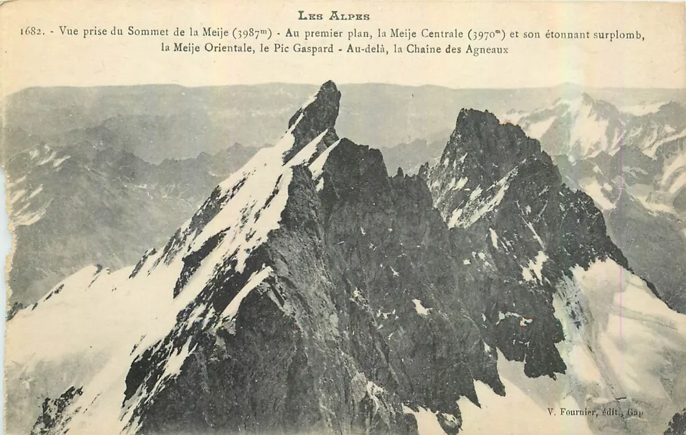 Die Alpen — Ansicht vom Gipfel der Meije — V. Fournier, Verlag Gay - Vorderseite