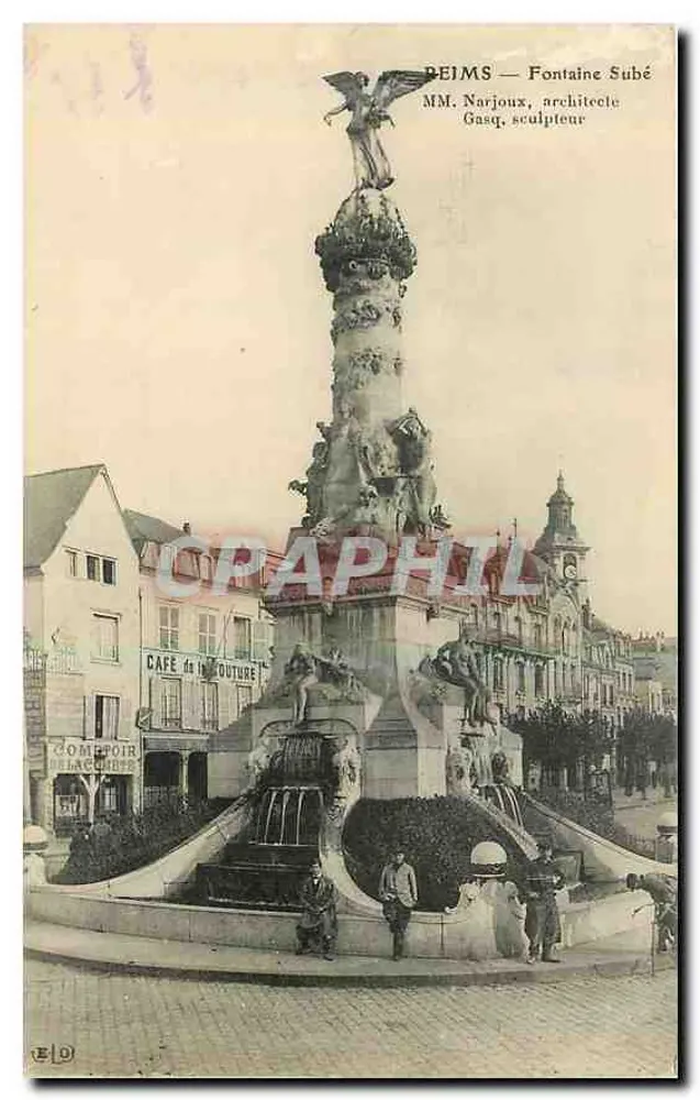 Reims — Fontaine Subé — MM. Narjoux, architect ; Gasq, beeldhouwer - Voorkant