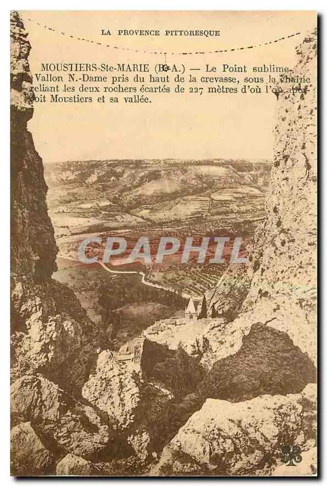Moustiers-Sainte-Marie — Sublime Aussichtspunkt, Panoramablick von der Schneise — B&A - Vorderseite