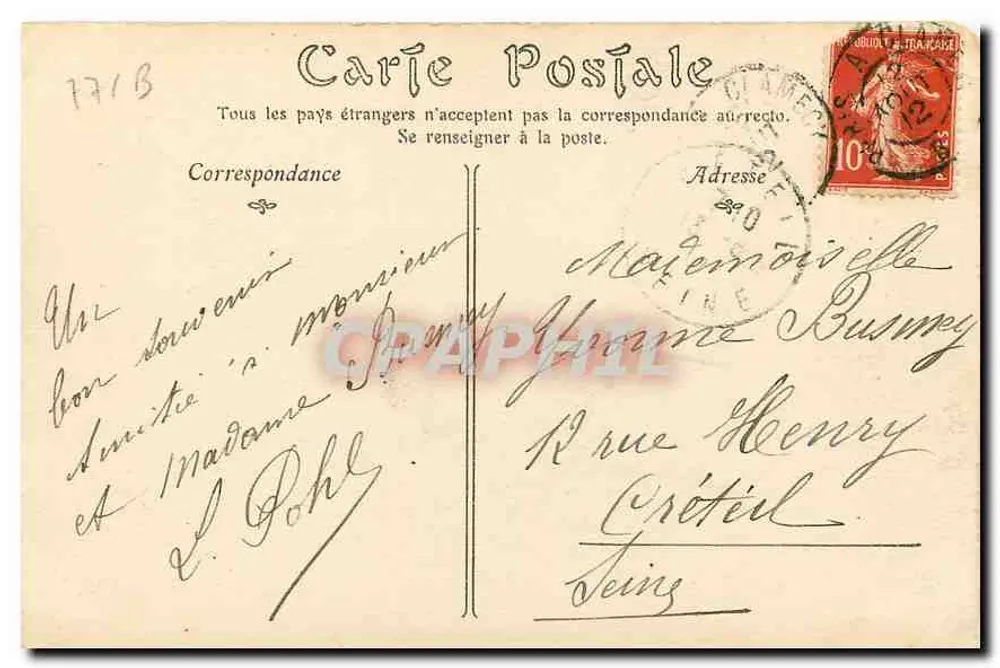 Moret — Vue sur le Loing prise du Pont — Choromery - Verso