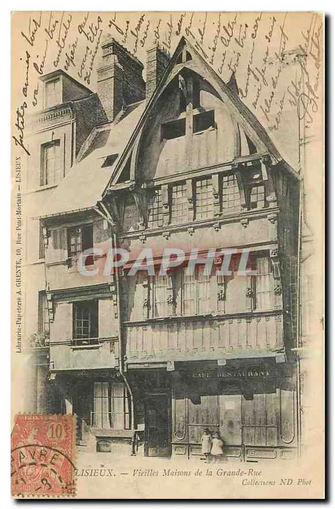 Lisieux — Alte Häuser der Grande-Rue — Buchhandlung-Papierwaren A. Ghesté, 10, Rue Paul-Martin - Vorderseite