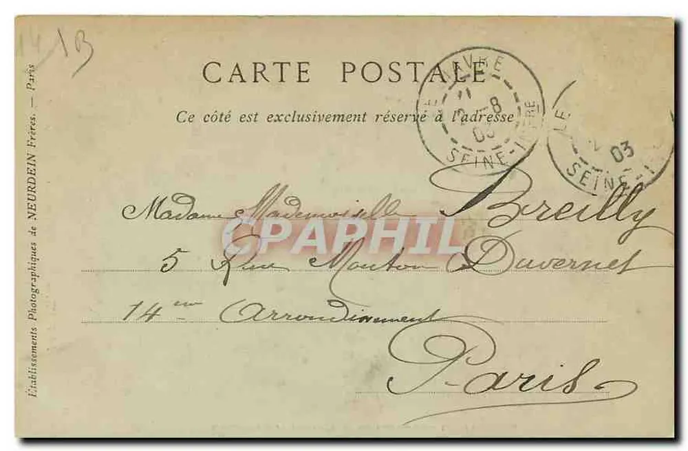 Lisieux — Alte Häuser der Grande-Rue — Buchhandlung-Papierwaren A. Ghesté, 10, Rue Paul-Martin - Rückseite