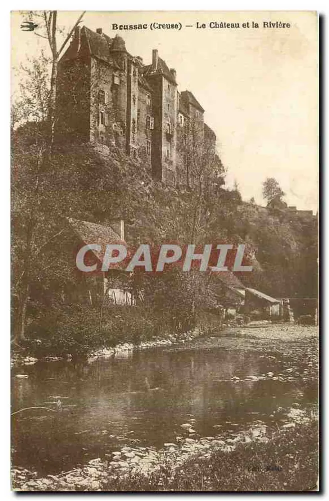 Brussac (Creuse) — El Castillo y el Río — Editor: L. Salle - Anverso
