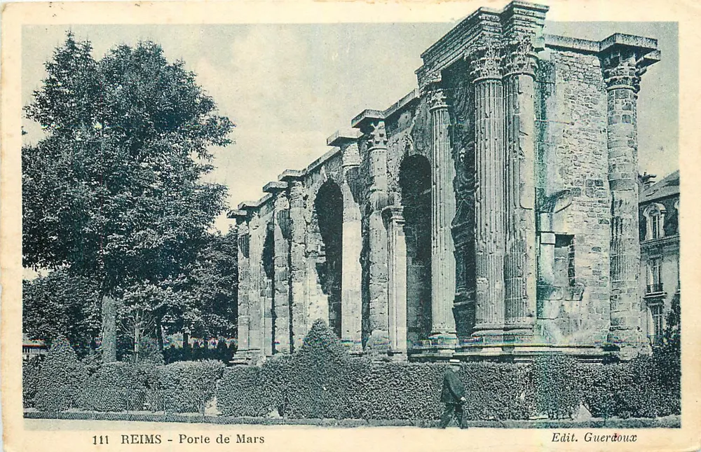 Reims — Porta de Marte — editor Guerdaux, n° 111 - Frente