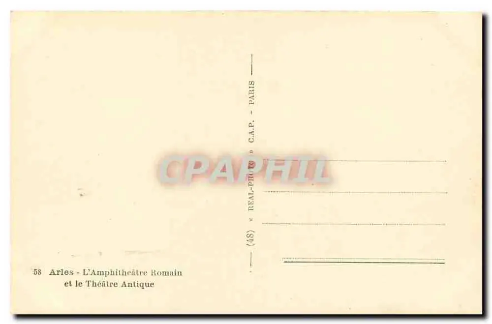 Arles - Der römische Amphitheater — Verlag C.A.P. — Nr. 58 - Rückseite
