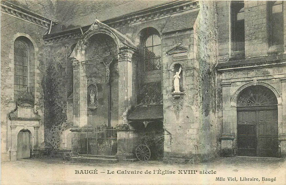 Baugé — O Calvário da Igreja do Século XVIII — Mlle Viel, Livreiro, Baugé - Frente