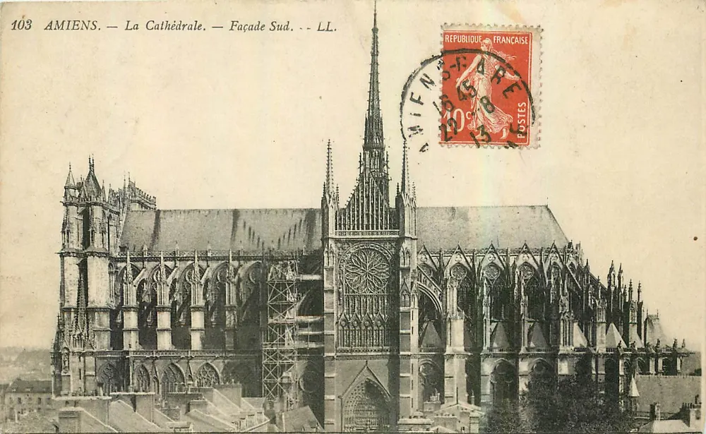 Amiens — A Catedral — Fachada Sul — LL. — N° 103 - Frente