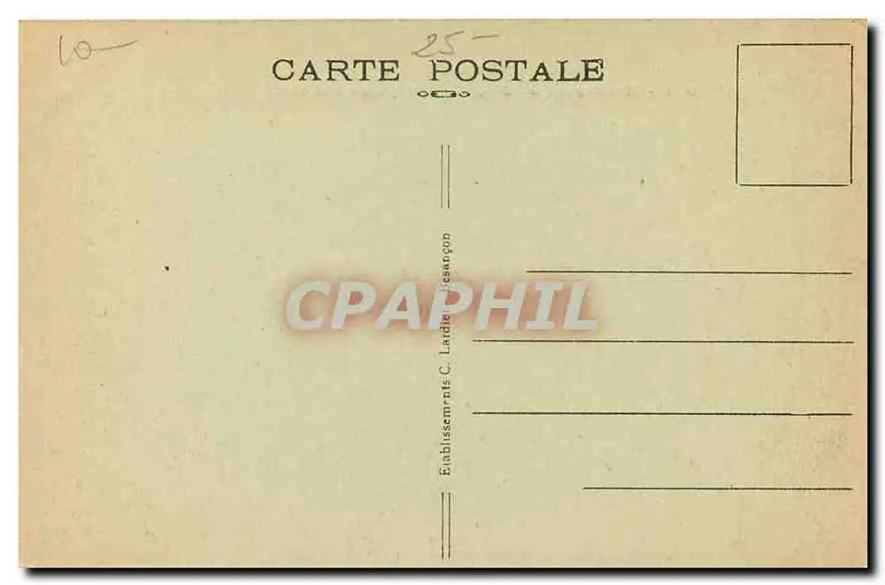 Berge des Doubs — Winterlandschaft — Grenze Frankreich-Schweiz — Verlag C. Ladier Besançon, Nr. 934 - Rückseite