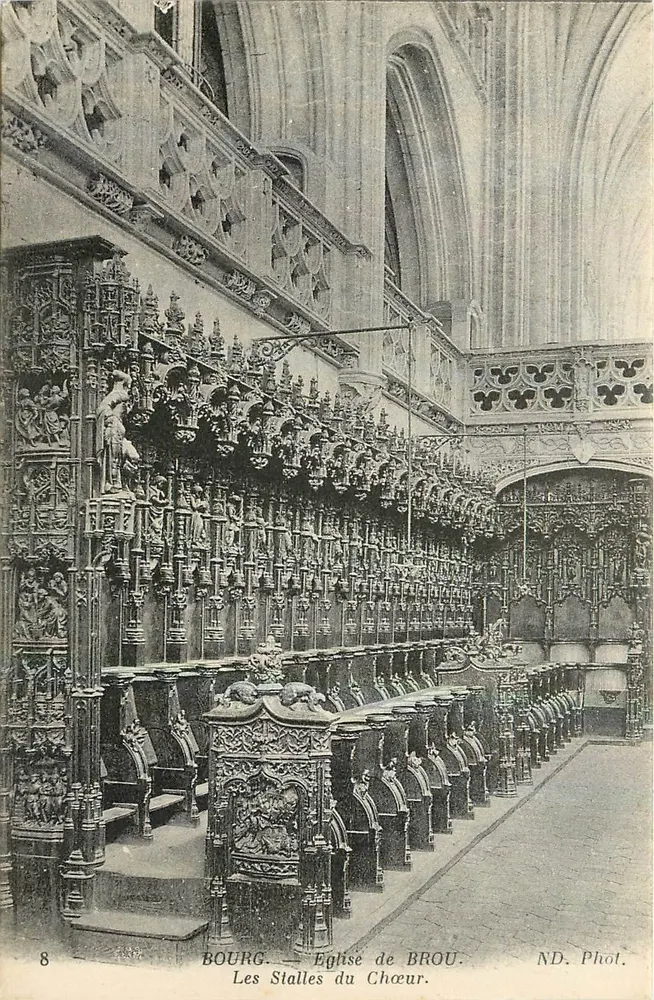 Bourg — Église de Brou. Les Stalles du Chœur. - Recto