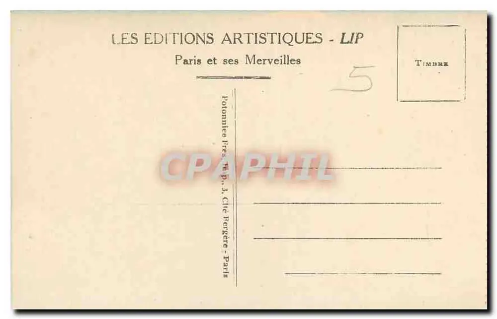 Paris - Vista Geral da Madeleine - Les Éditions Artistiques - LIP - Verso