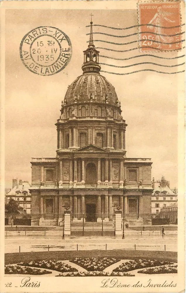 O Domo dos Invalidos — Paris — editor Laumière, n°12 - Frente
