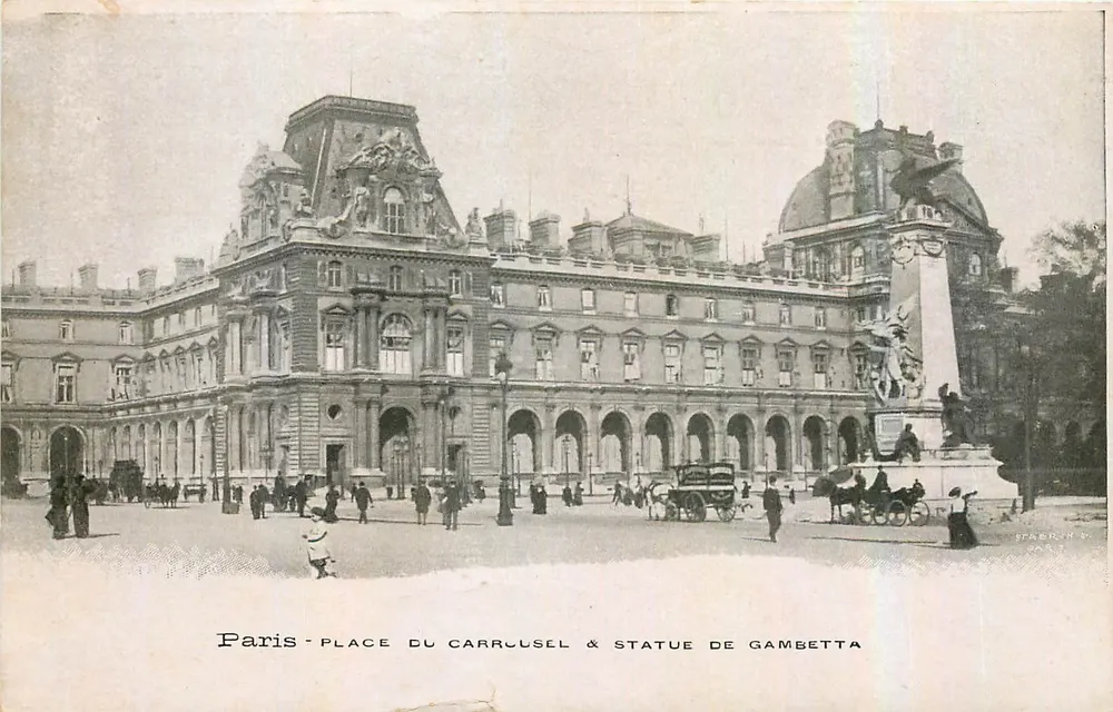 Paris - Praça do Carrousel & Estátua de Gambetta — Editor: SPAMBINI & Cie, Paris - Frente