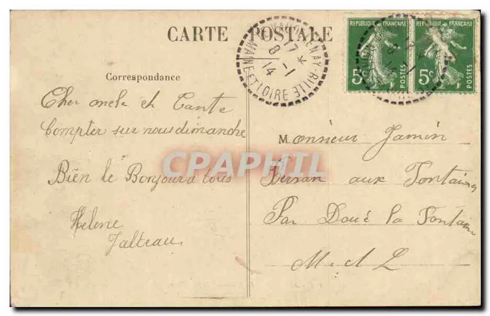 Angers - De Boulevard de la Mairie — L. V., fot. — n° 119 - Achterkant