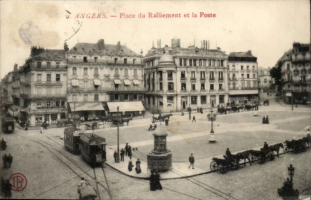 Angers — Place du Ralliement en de Post — Uitgever B. PELE - Voorkant