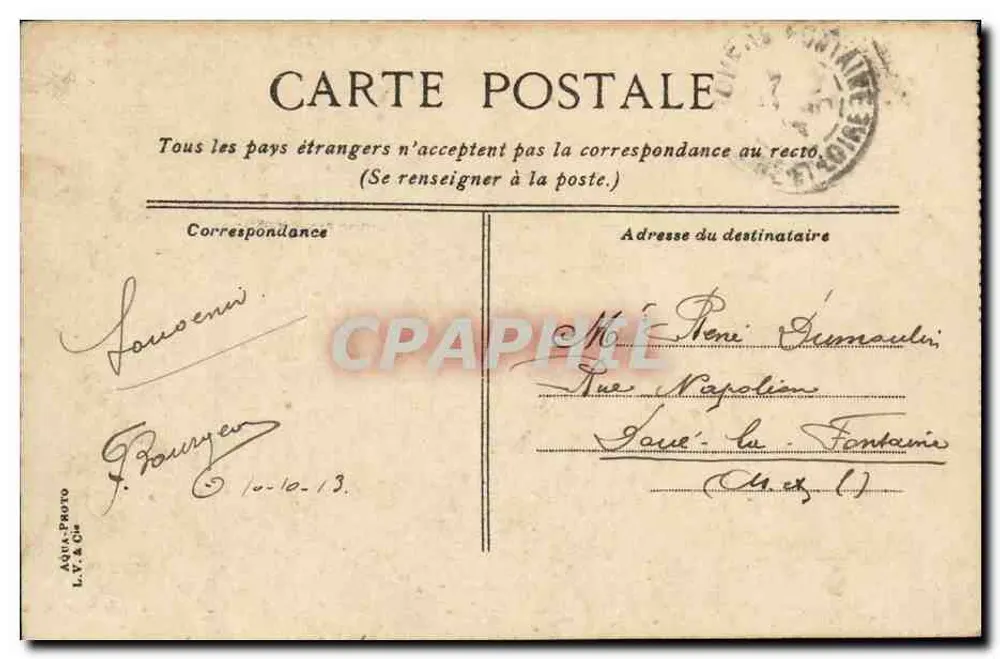 Angers. A entrada do castelo — L.V.&C°, n°252 - Verso