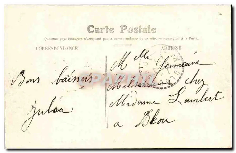 Angers — A Entrada do Castelo — Edição Especial Aux Dames de France - Verso