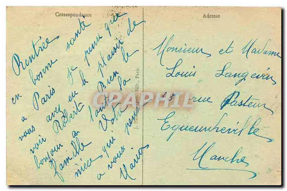 Paris - O Louvre, Colunata de 167 metros — J. Bihen, Ed. Paris, n° 76 - Verso