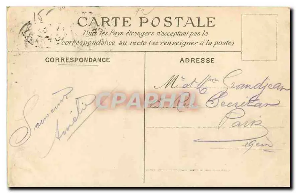 La Cascade (część dolna) le Dauphin — Saint-Cloud — C.M. 0 — n° 186 - Rewers