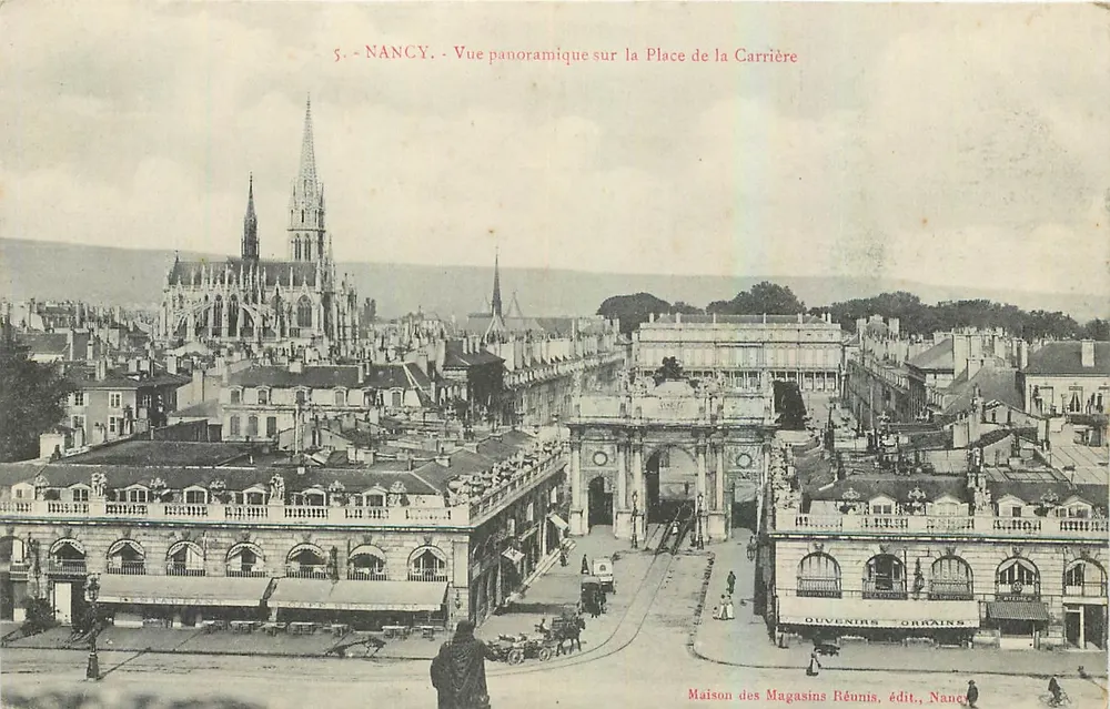 NANCY - Panoramablick auf die Place de la Carrière — Maison des Magasins Réunis, Verlag, Nancy - Vorderseite