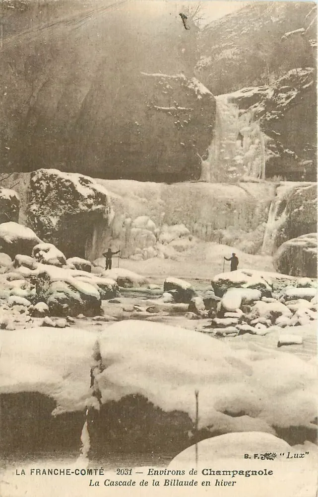 Die Billaude-Wasserfälle — Umgebung von Champagnole im Winter — B.F. « Lux » - Vorderseite