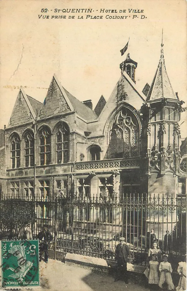 St-Quentin - Rathaus - Ansicht vom Place Coligny - P. D. - Vorderseite