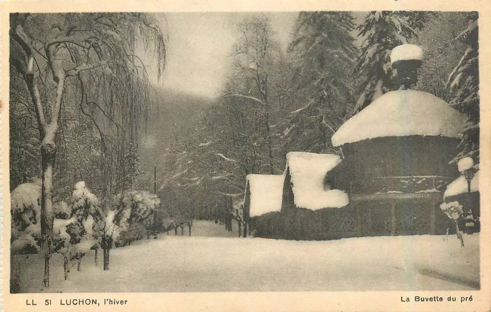 Luchon, no inverno — A Buvette do Pré — LL 51 - Frente