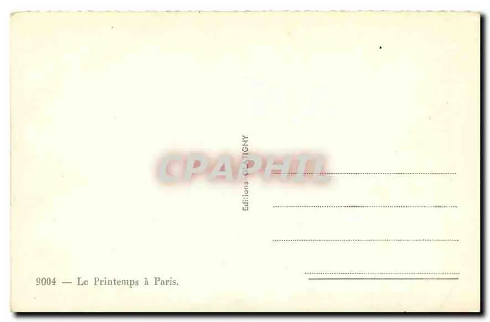 Torre Eiffel — vista primaveril — Éditions Chatigny n°9004 - Verso