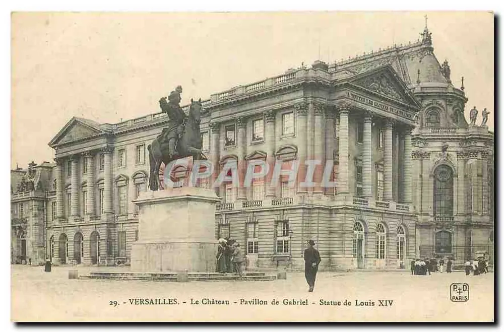 Versailles - Le Château - Pavillon de Gabriel - Statue de Louis XIV — P. D. PARIS n°29 - Recto