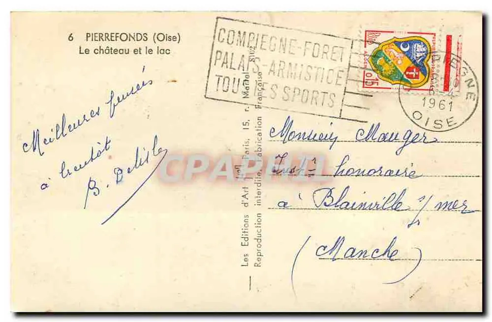 Pierrefonds (Oise) — O castelo e o lago — Les Éditions d'Art, Paris - Verso