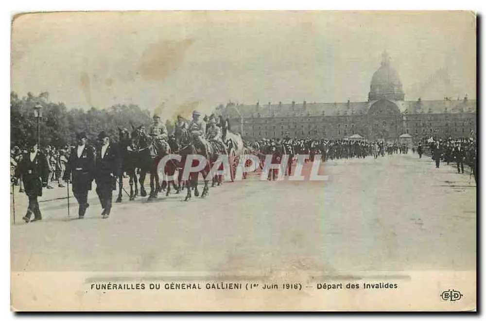 Trauerfeier des Generals Gallieni (1. Juni 1918) — Abreise von den Invaliden - Vorderseite