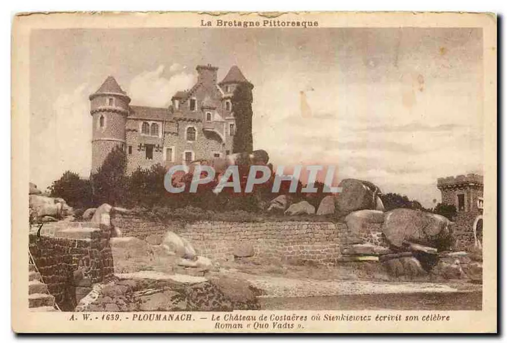 Zamek Costaëres w Ploumanach — A.W. - 1639 — Miejsce, gdzie Stienkiewicz napisał roman «Quo Vadis» - Awers
