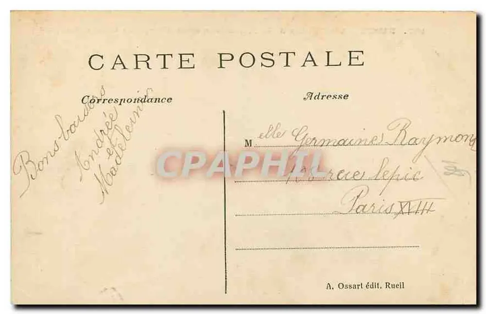 RUEIL — Das Schloss Malmaison unter der Herrschaft Napoleons — Ehrenhof — A. Ossart Verlag Rueil - Rückseite