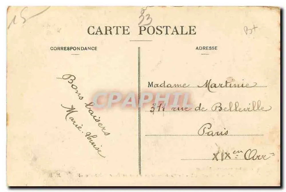 Bordeaux — Der Pont-de-Pierre von der Tour Saint-Michel aus gesehen — Marcel Delboy, Phototypie, Bordeaux, Nr. 87 - Rückseite
