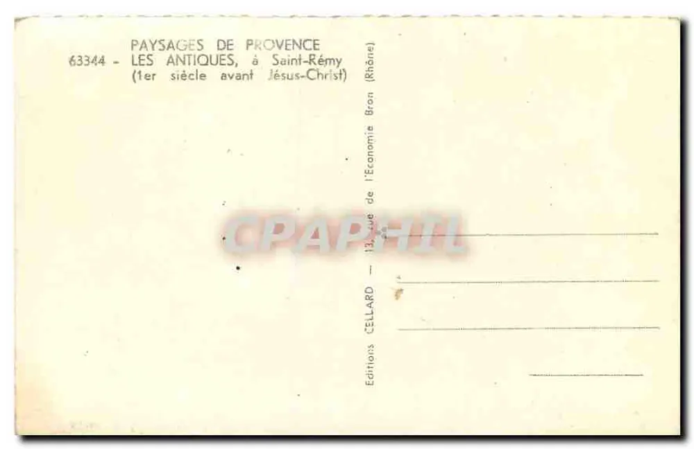 Landschaften der Provence — Les Antiques — Cellard-Edition n°63344 - Rückseite
