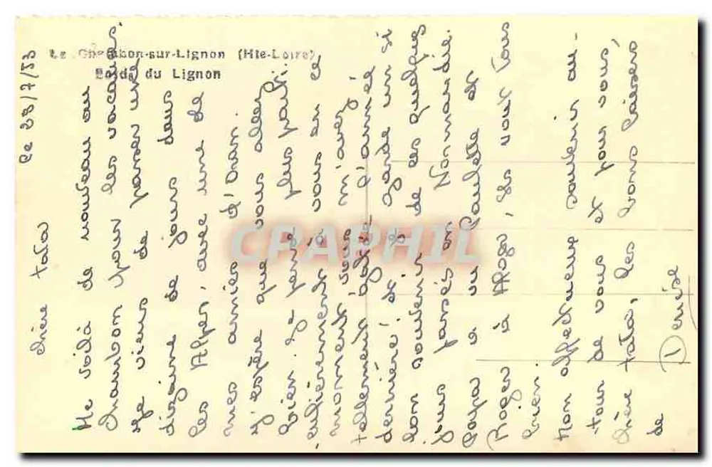 चांबोन-सूर-लिग्नॉन (हौट-लोइर) — लिग्नॉन का दृश्य — अज्ञात प्रकाशक - पीछे