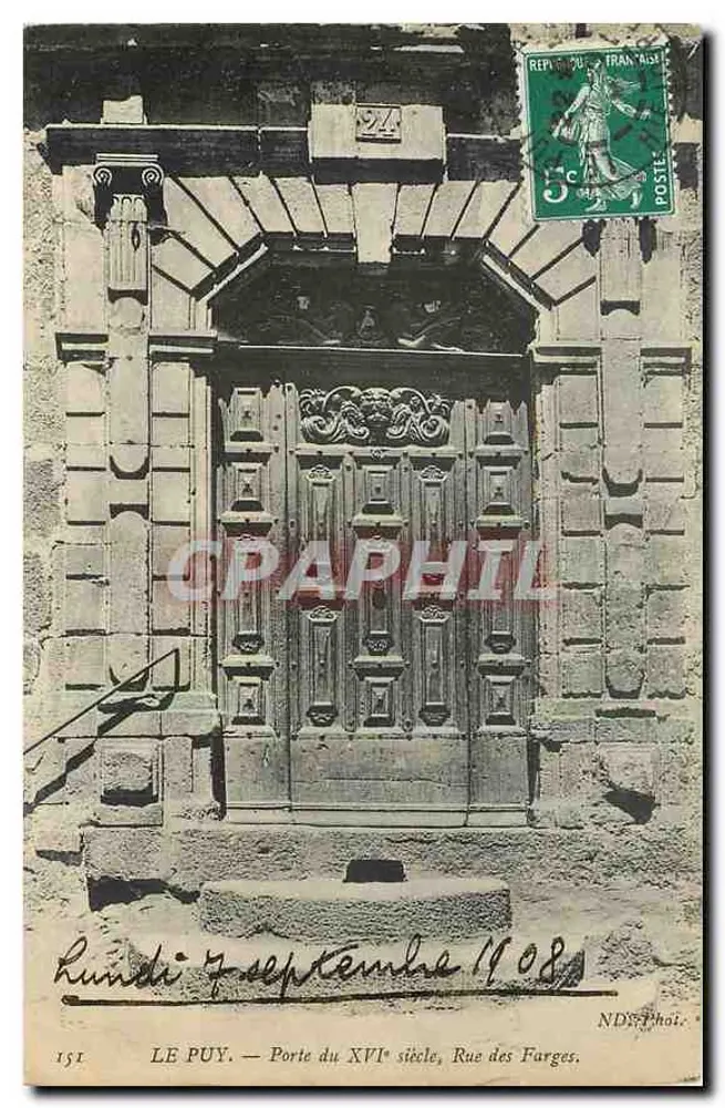 Le Puy — Tor aus dem 16. Jahrhundert, Rue des Farges — NDS Phot. - Vorderseite