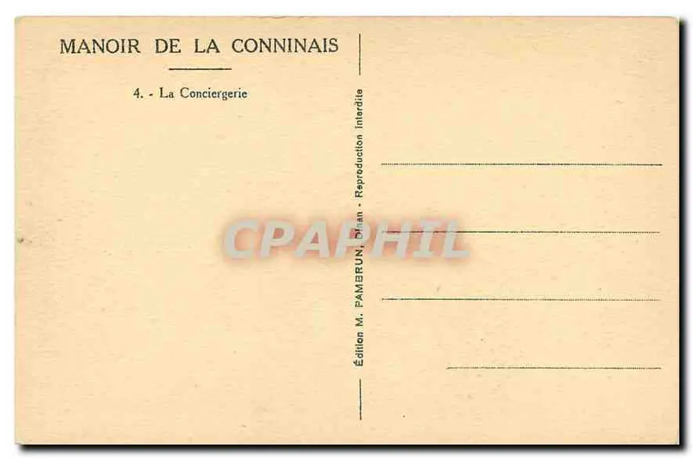 Dinail - Schloss la Conninais — Die Conciergerie — Edition M. Famerun - Rückseite