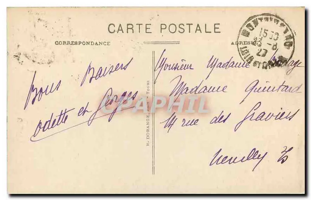 Chenonceaux — El Castillo (mon. hist.) — construido por Thomas Bohler Tesorero General de Finanzas y Catherine Briçonnet su esposa - Reverso