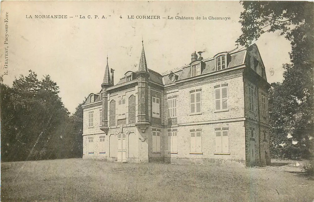Le Cormier — Das Schloss La Chesnaye — Éditeur E. Château, Pacy-sur-Eure, n°4 - Vorderseite