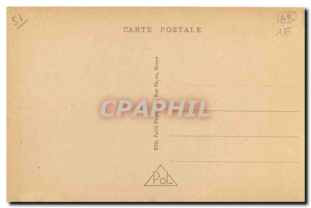 Reims - A Igreja de São André — Editor Pol, n° 612 - Verso