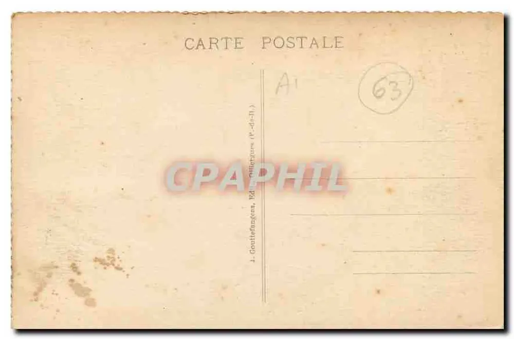 Sommet du PUY de DOME — Ruines du Temple de Mercure — J. Gouttefange, Éd. de Puy-de-Dôme (n°1125) - Verso