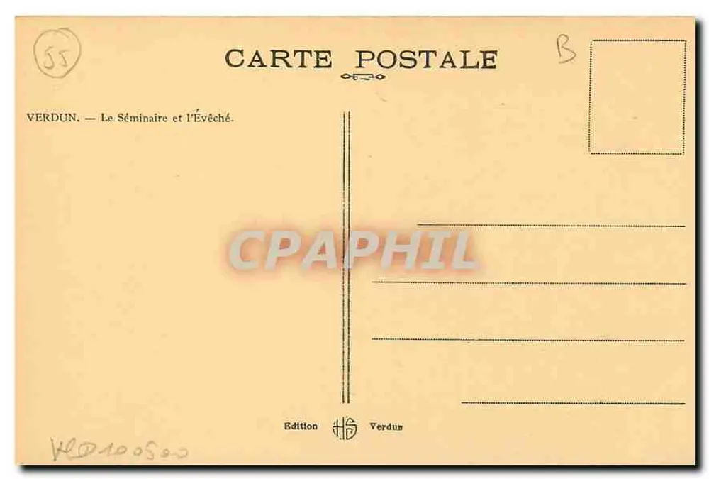 Verdun — Het Seminarium en het Bisdom — Editeurs Verdun - Achterkant