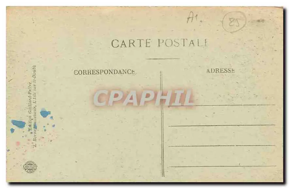 Französisch-schweizerische Grenze — Die Schluchten des Doubs und der Rasse-Pass — Edition Guilland, Nr. 1183 - Rückseite