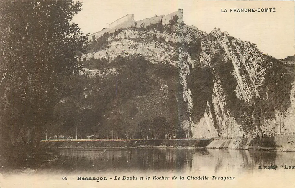 Besançon — Ansicht des Doubs und Rocher de la Citadelle Taragnoz — B.F. Lux - Vorderseite