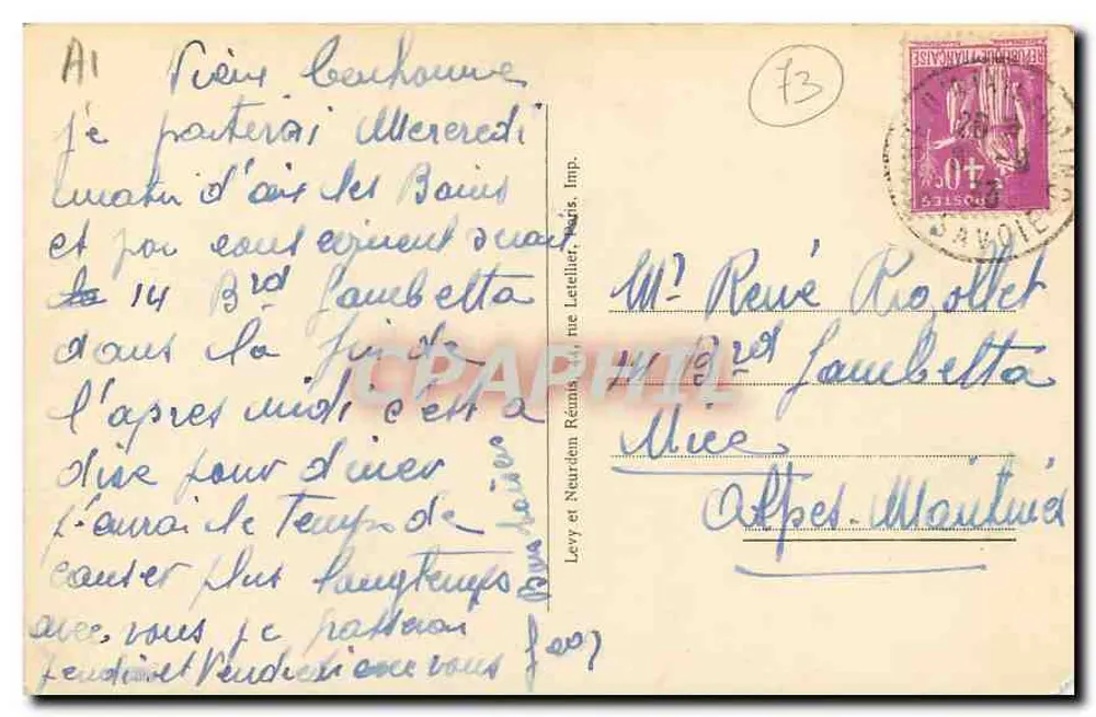 बौर्गेट के लेक का दृश्य हॉट कॉम्ब से - LL - नंबर 357 - पीछे